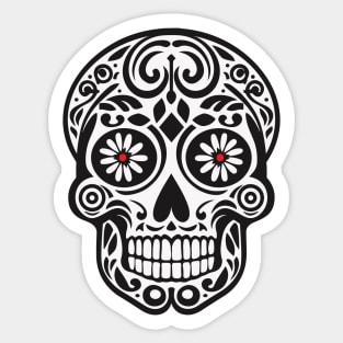 Mexican Skull with Flower Red Eyes Sticker